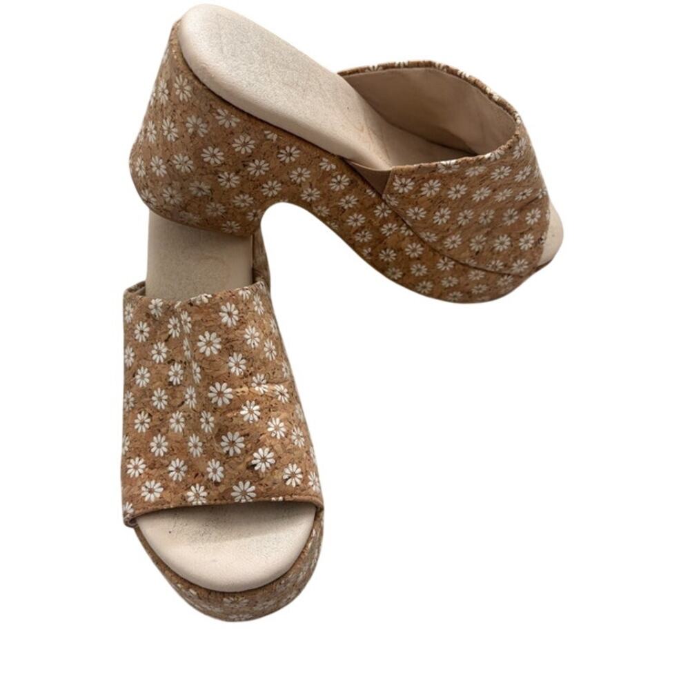 Womens Beach By Matisse Floral Cork Platform Slip On Sandals Size 7.5 - Picture 2 of 6